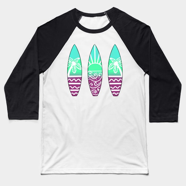 surfboard Baseball T-Shirt by ithacaplus